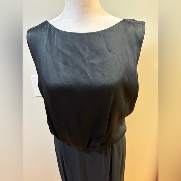 Jigsaw England maxi dress satin crepe sleeveless tie back sz 6 black - Picture 3 of 6